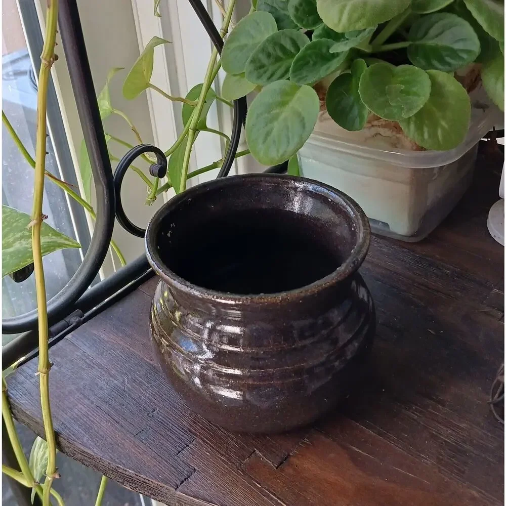 African Violet Plant Pot Stoneware Pottery 4
